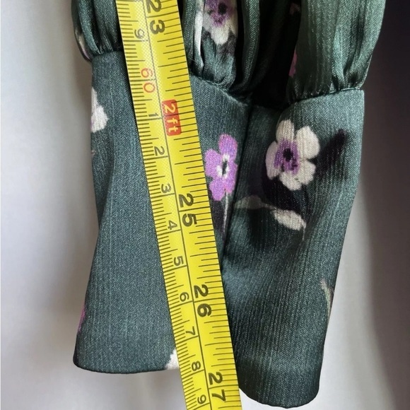 Anthropologie ML Monique Lhuillier Lorelei Floral Jumpsuit Sz 2 Holly Green - Picture 9 of 16